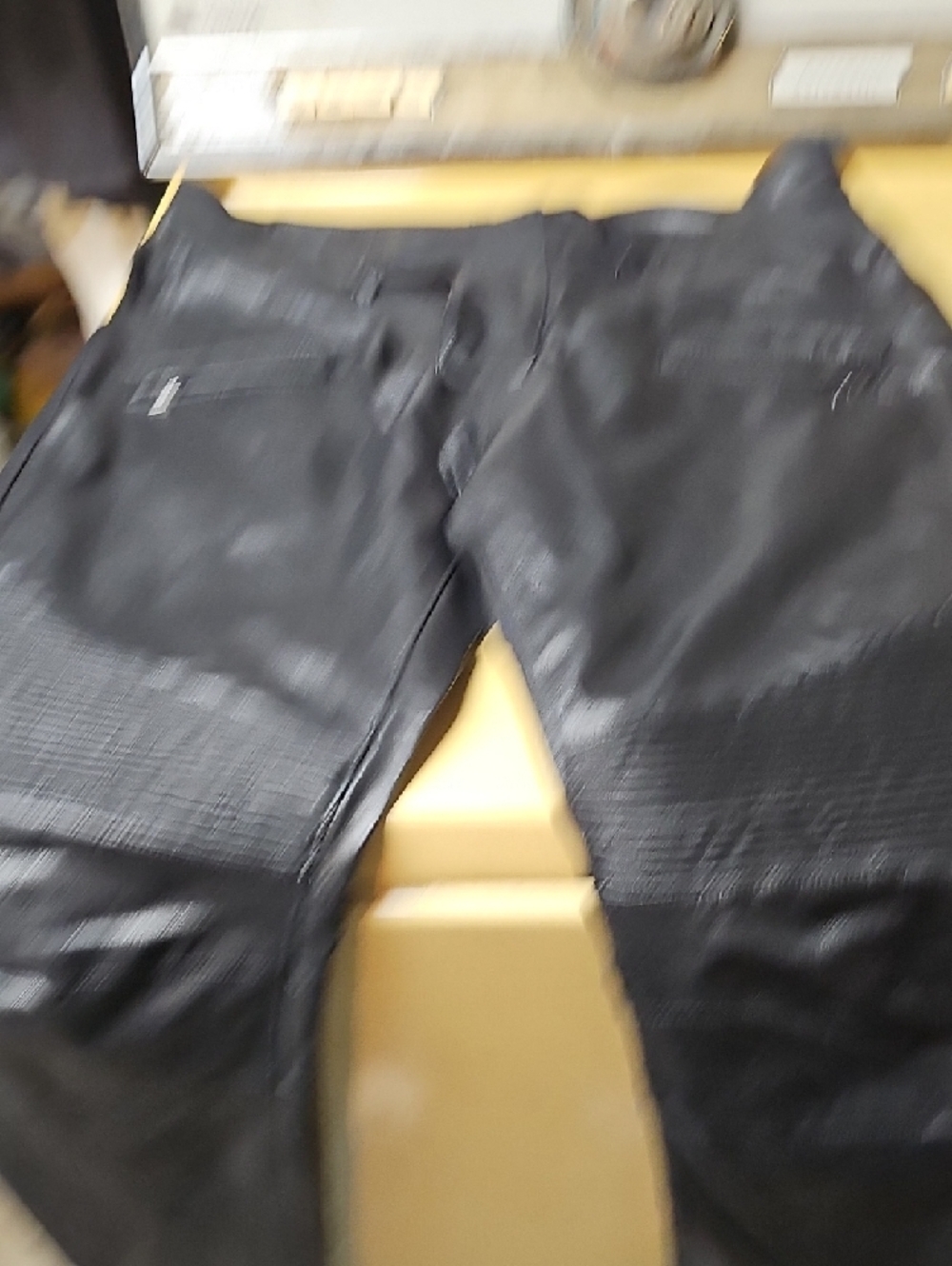 Balmain Black Faux Leather Moto Pants with Quilted Knees - Picture 6 of 10